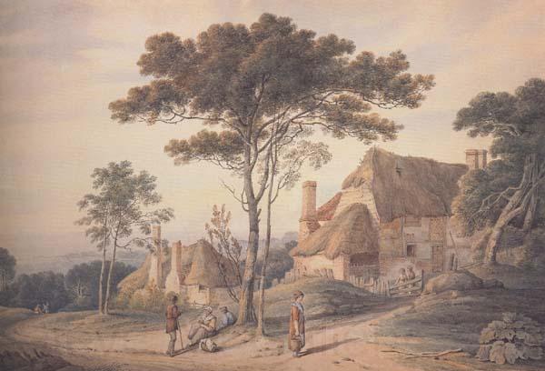 William Frederick Wells Cottages at Knockholt (mk47) France oil painting art